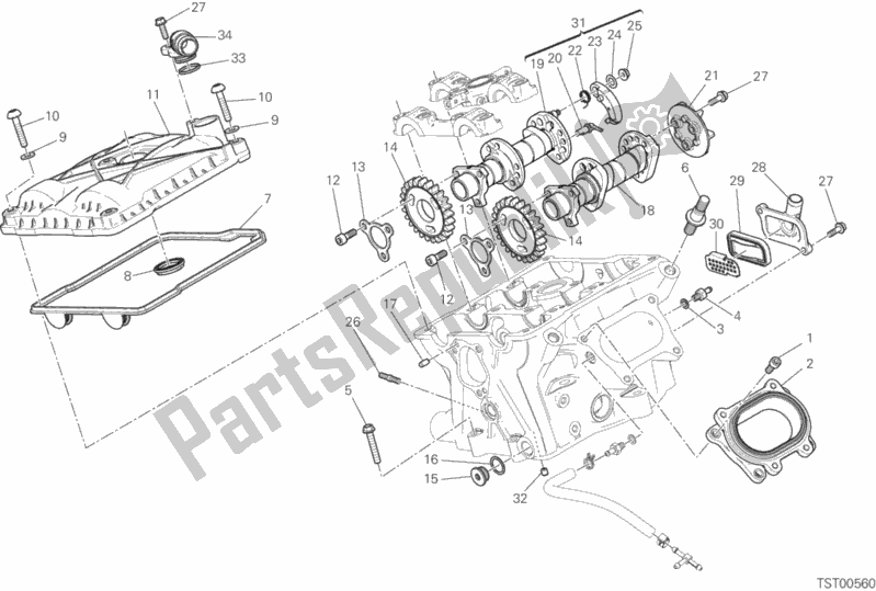 All parts for the Vertical Cylinder Head - Timing of the Ducati Superbike 959 Panigale ABS USA 2019